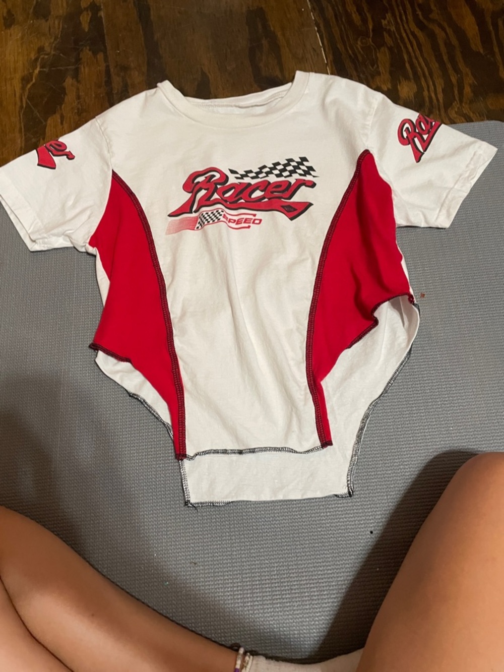 White & Red Racer Graphic Tee